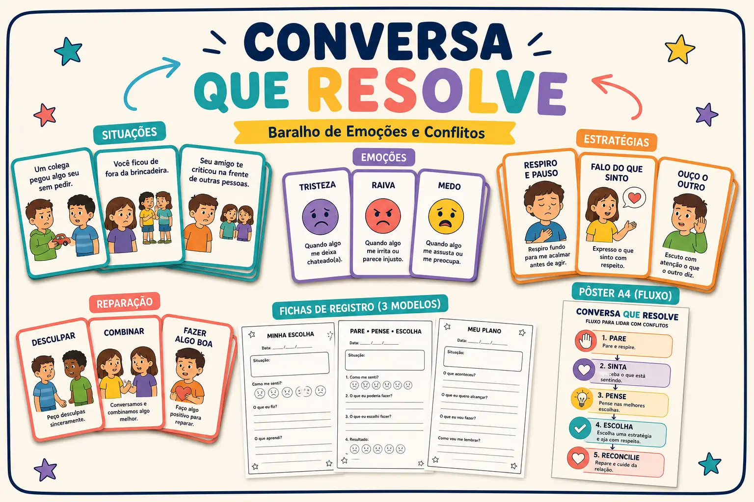 Kit Conversa que Resolve com materiais imprimíveis